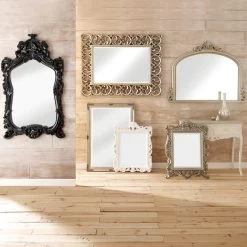Dunelm Swept Rectangle Wall Mirror, Silver 74x104cm -Decorative Discount Store 1000010167 alt02