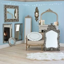 Dunelm Swept Rectangle Wall Mirror, Silver 74x104cm -Decorative Discount Store 1000010167 alt04