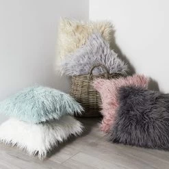 Dunelm Faux Fur Grey Cushion -Decorative Discount Store 1000083498 alt05