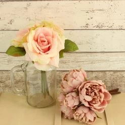 Dunelm Artificial Peony Pink Bundle 28cm -Decorative Discount Store 1000091570 alt02