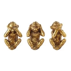 Dunelm Speak No Evil Resin Monkey Ornament -Decorative Discount Store 1000107369 alt01