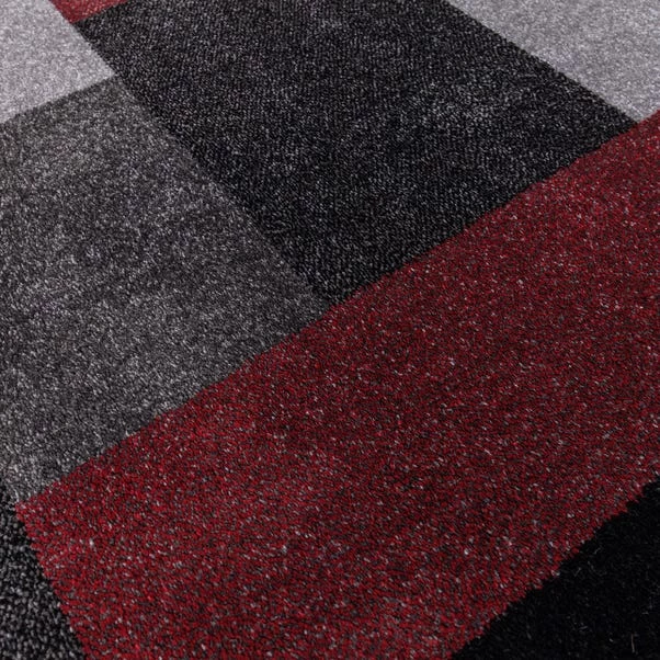 Dunelm Red Chunky Blocks Rug 2 Dunelm Red Chunky Blocks Rug - Image 2