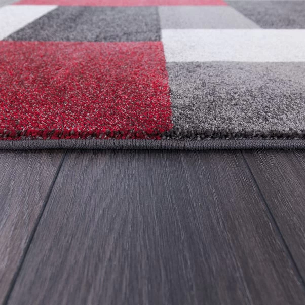 Dunelm Red Chunky Blocks Rug 4 Dunelm Red Chunky Blocks Rug - Image 4