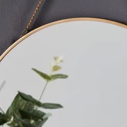 Dunelm Round Hanging Chain Wall Mirror, Gold 29.5cm -Decorative Discount Store 1000146695 alt02