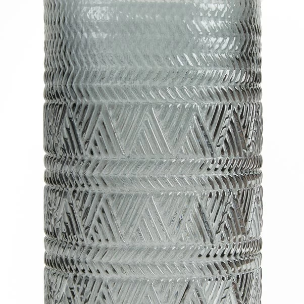 Dunelm Geo Embossed Glass Cylinder Vase 2 Dunelm Geo Embossed Glass Cylinder Vase - Image 2