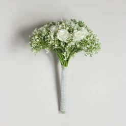 Dunelm Artificial Rose And Gypsophila Cream Bouquet 32cm -Decorative Discount Store 1000158288 alt01