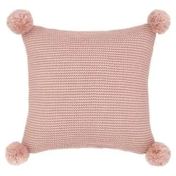 Dunelm Pom Pom Blush Square Cushion -Decorative Discount Store 1000159868 alt01