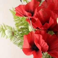 Dunelm Florals Forever Eleanor Poppy Luxury Bouquet Red 58cm -Decorative Discount Store 1000163182 alt02