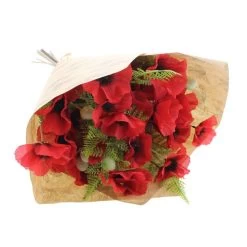 Dunelm Florals Forever Eleanor Poppy Luxury Bouquet Red 58cm -Decorative Discount Store 1000163182 alt05