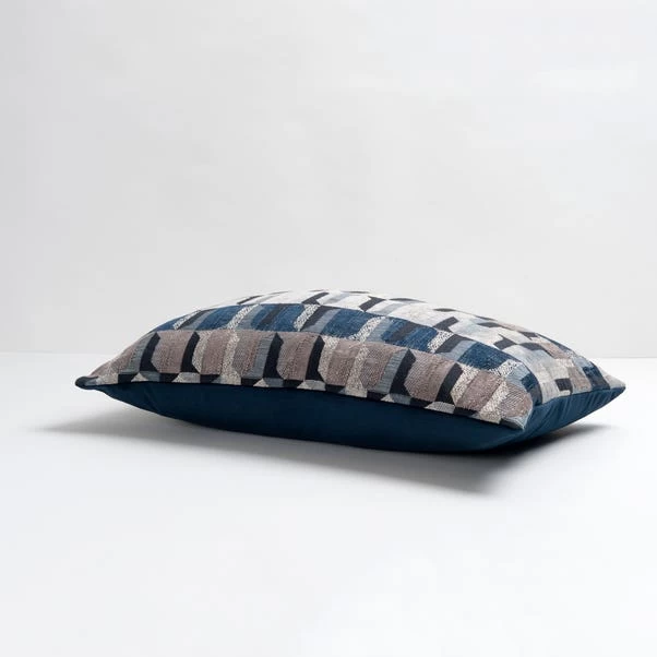 Dunelm Regent Navy Geometric Cushion 4 Dunelm Regent Navy Geometric Cushion - Image 4