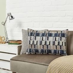 Dunelm Regent Navy Geometric Cushion 11 Dunelm Regent Navy Geometric Cushion -Decorative Discount Store 1000164805 alt06