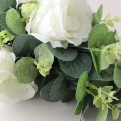Dunelm Artificial Rose And Eucalyptus White Bundle 38cm -Decorative Discount Store 1000167548 alt01