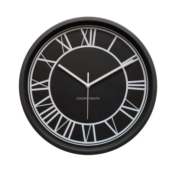 Dunelm Contemporary Black Clock 39cm 2 Dunelm Contemporary Black Clock 39cm - Image 2