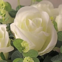 Dunelm White Orchid In Silver Glass Pot 26cm -Decorative Discount Store 1000168582 alt01