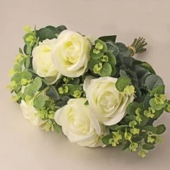 Dunelm White Orchid In Silver Glass Pot 26cm -Decorative Discount Store 1000168582 alt02