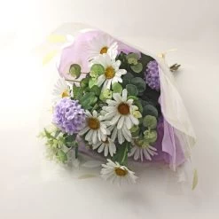 Dunelm Plum Orchid In Silver Glass Pot 34cm -Decorative Discount Store 1000168585 alt02