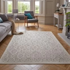 Dunelm Mendoza Natural Geometric Indoor Outdoor Rug -Decorative Discount Store 1000170154 alt03