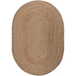 Dunelm Exclusive Braided Jute Oval Rug -Decorative Discount Store 1000172259 alt01