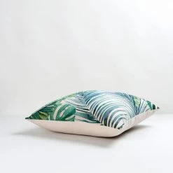 Dunelm Palm Leaf Tapestry Teal Cushion Cover -Decorative Discount Store 1000180404 alt02