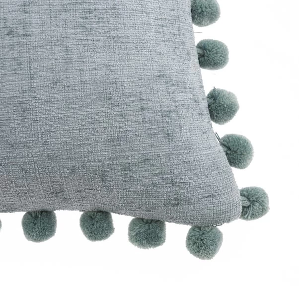 Dunelm Chenille Square PomPom Cushion 5 Dunelm Chenille Square PomPom Cushion - Image 5