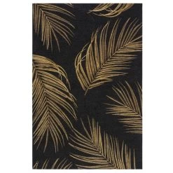 Dunelm Gold Palm Leaf Rug -Decorative Discount Store 1000181360 alt01