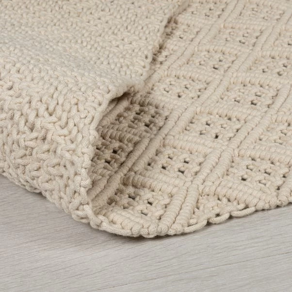 Dunelm Macrame Cotton 60cm X 110cm Rug 4 Dunelm Macrame Cotton 60cm X 110cm Rug - Image 4