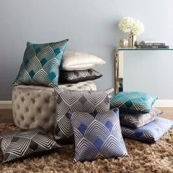 Dunelm Geo Silver Foil Cushion -Decorative Discount Store 1000181982 alt08