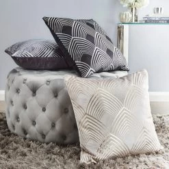 Dunelm Geo Silver Foil Cushion -Decorative Discount Store 1000181982 alt09