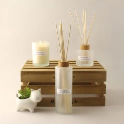 Dunelm Natural Bergamot Soy Wax Blend Candle Diffuser Set -Decorative Discount Store 1000183224 alt01