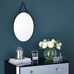 Dunelm Hanging Oval Wall Mirror, 40x30cm