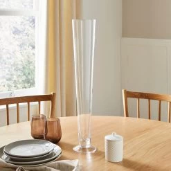 Dunelm Clear Tall Footed Vase -Decorative Discount Store 30572723 alt02