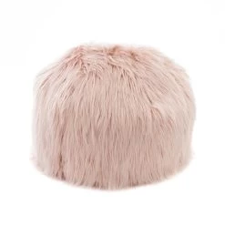 Dunelm Skylar Mongolian Faux Fur Small Lounger - Blush -Decorative Discount Store 30600548 alt01