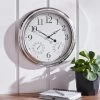 Dunelm Barometer 41cm Wall Clock Silver