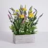 Dunelm Artificial Wild Flower Multi In Wooden Pot 38cm
