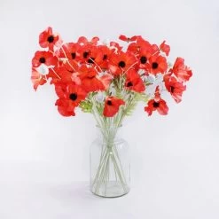 Dunelm Poppy Red Spray 60cm