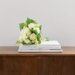 Dunelm Rose And Heather Cream Bouquet 30cm