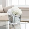 Dunelm Artificial Roses White In Silver Pot 23cm