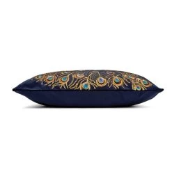 Dunelm Navy Embroidered Peacock Cushion -Decorative Discount Store 30644415 alt04