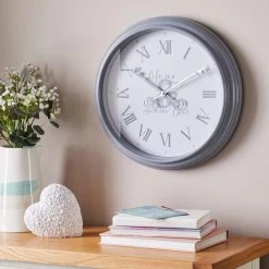 Dunelm Key 40cm Wall Clock Grey