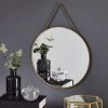 Dunelm Round Hanging Chain Wall Mirror, Gold 29.5cm
