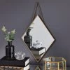Dunelm Hanging Chain Diamond Wall Mirror, Gold 27cm