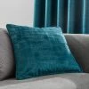 Dunelm Ruben Velvet Teal Cushion