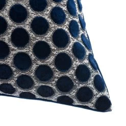 Dunelm Cut Velvet Polka Dot Navy Cushion -Decorative Discount Store 30663254 alt03