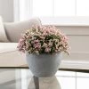 Dunelm Artificial Florals Pink In Cement Pot 24cm