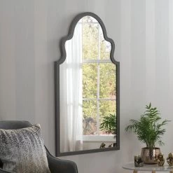 Dunelm Yearn Dark Grey Moroccan Mirror 60x107cm