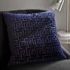 Dunelm Key Cut Velvet Navy Cushion Cover