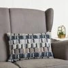 Dunelm Regent Navy Geometric Cushion