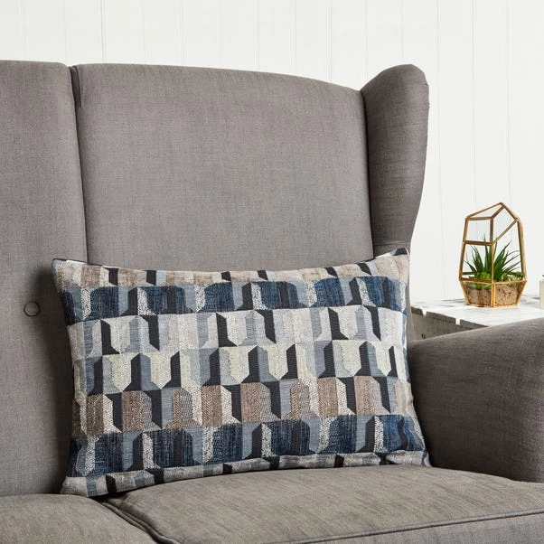 Dunelm Regent Navy Geometric Cushion 1 Dunelm Regent Navy Geometric Cushion