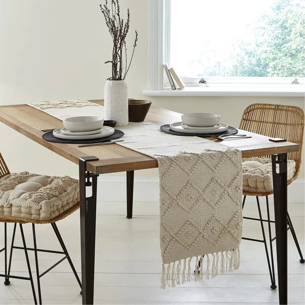 Dunelm Macrame Global Box Seat Pad 4 Dunelm Macrame Global Box Seat Pad - Image 4