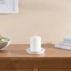 Dunelm Pack Of 6 Essentials White Pillar Candles 7cm X 10cm -Decorative Discount Store 30702130 alt01